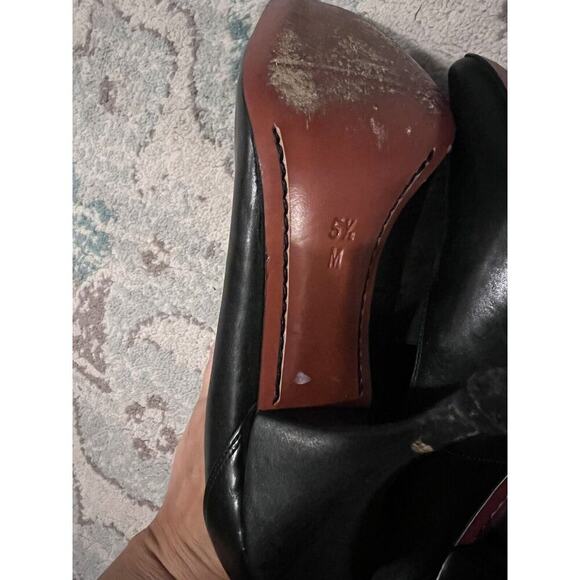 Donald J. Pliner Couture Pumps Black Leather Shoe Women Heels Size 5.5 Spain - Picture 3 of 5